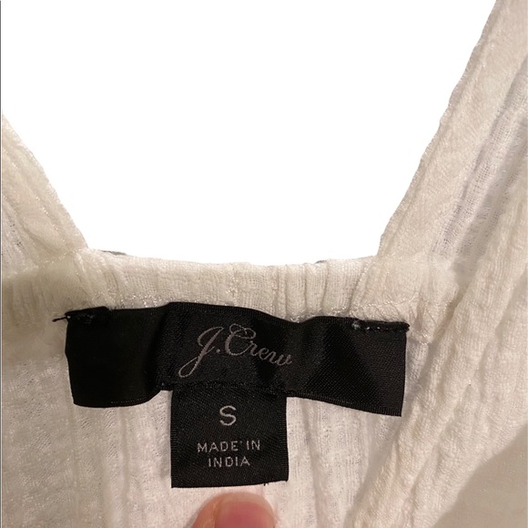 J. Crew Deep V-neck white midi dress in crinkle cotton/swimwear, size small - Picture 8 of 8